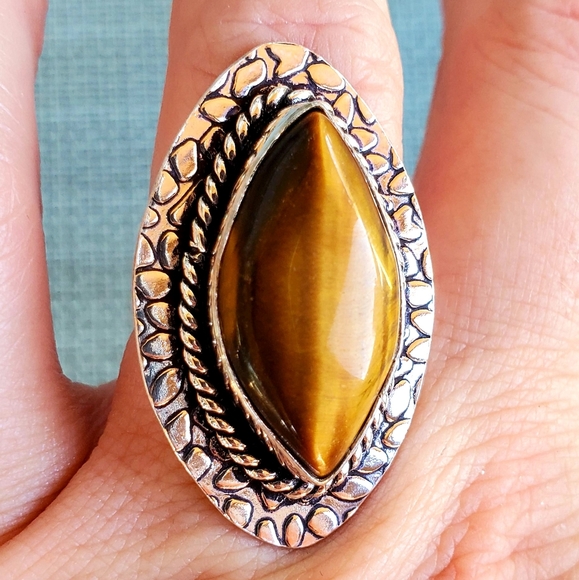 New Tiger Eye 925 Silver Ring. - Picture 9 of 12